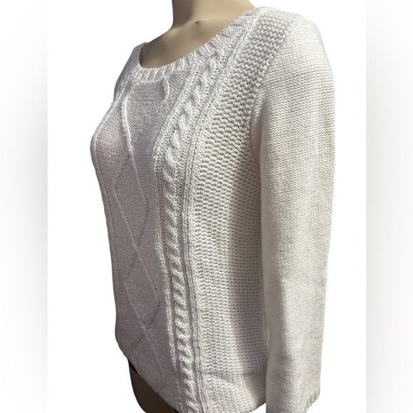 Karen Scott Classic White Cable Knit Turtleneck Sweater - Picture 7 of 9